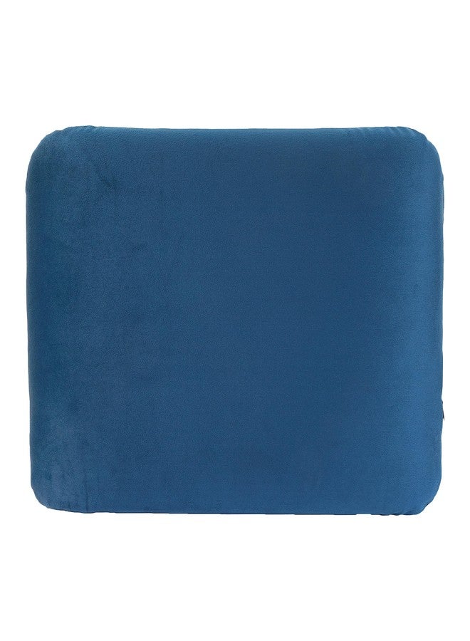 GSQUARE TravelEase Memory Foam Pillow with Soft Blue Velvet Cover for Support and Comfort for Car Seat/Office Chair/Travelling, Easy to Carry Alternative for Hotel Pillow (12.5 x 18.5, Pack of 4) - Image 4